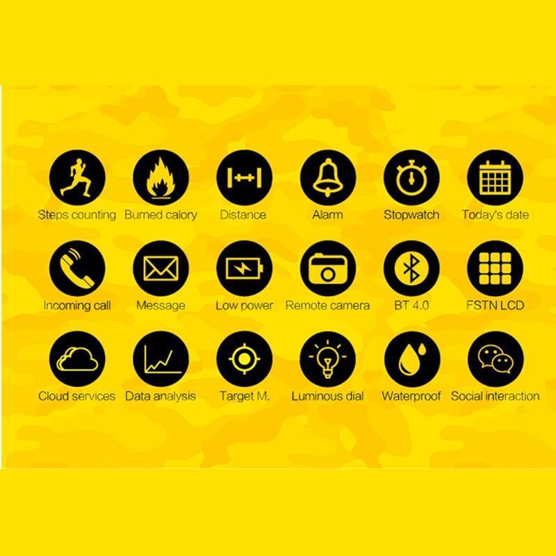 New Rugged Outdoor Camouflage Bluetooth IP67 Waterproof Smartwatch With Fitness Motion Tracking For iOS Android - RAPBLUE