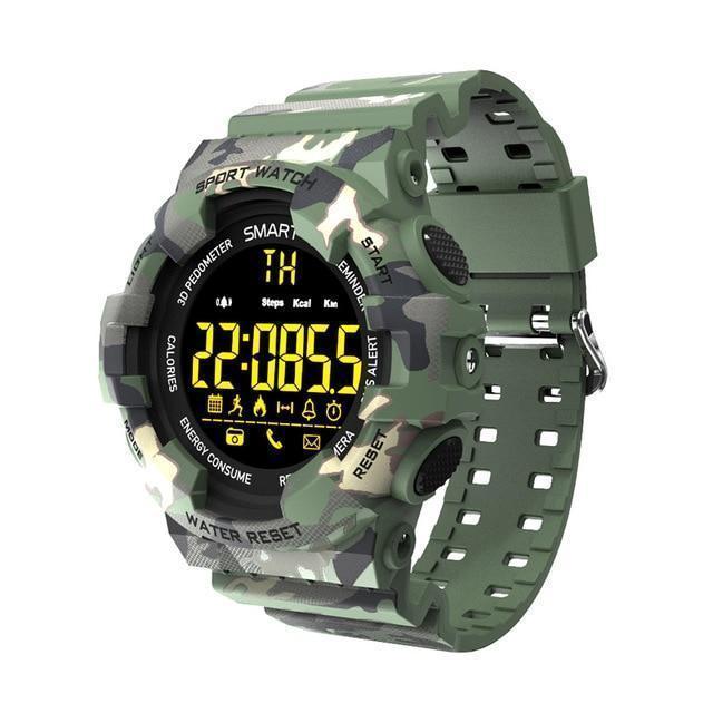 New Rugged Outdoor Camouflage Bluetooth IP67 Waterproof Smartwatch With Fitness Motion Tracking For iOS Android - RAPBLUE