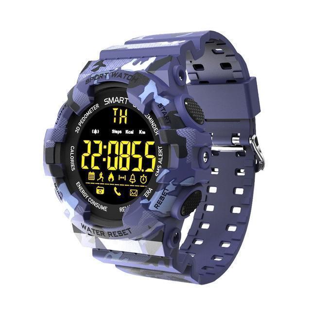 New Rugged Outdoor Camouflage Bluetooth IP67 Waterproof Smartwatch With Fitness Motion Tracking For iOS Android - RAPBLUE