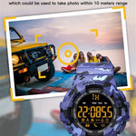 New Rugged Outdoor Camouflage Bluetooth IP67 Waterproof Smartwatch With Fitness Motion Tracking For iOS Android - RAPBLUE