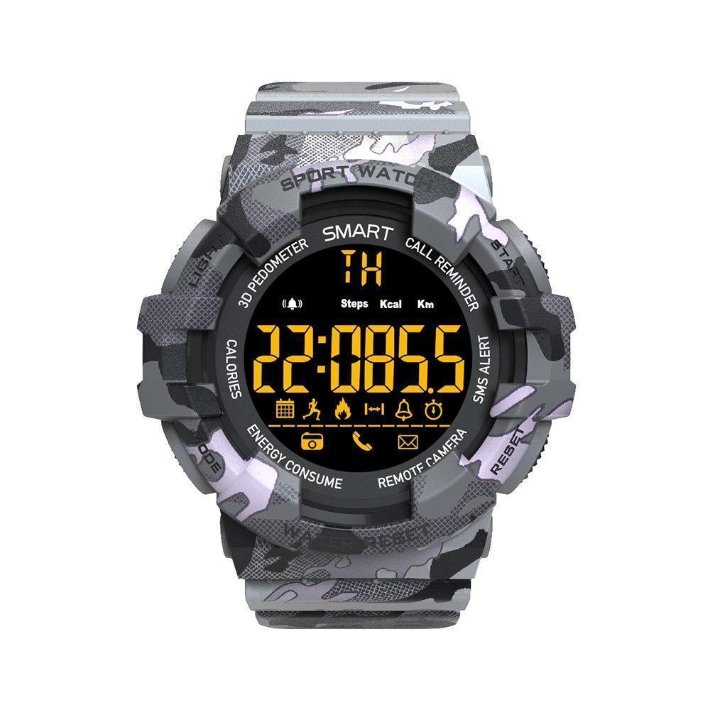 New Rugged Outdoor Camouflage Bluetooth IP67 Waterproof Smartwatch With Fitness Motion Tracking For iOS Android - RAPBLUE