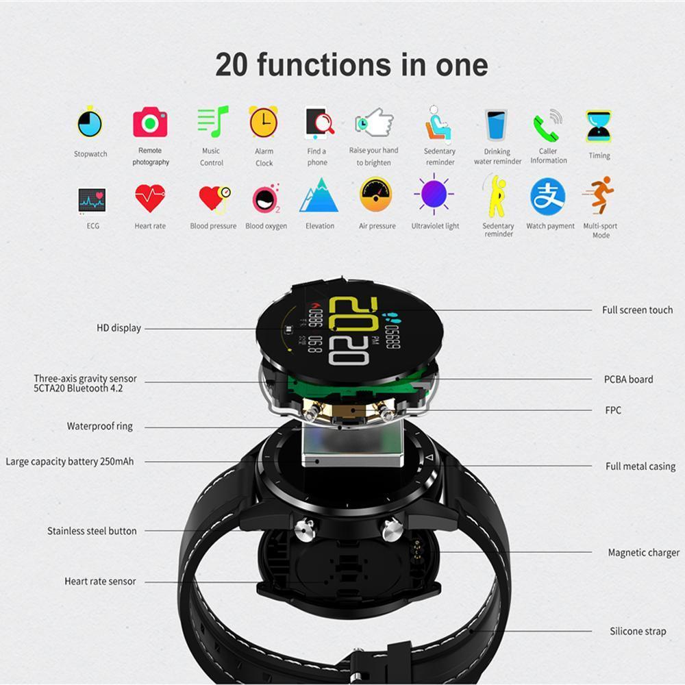 New IP68 Waterproof Smart Watch Heart Rate Monitor Fitness Tracker Wristband For iPhone Android - RAPBLUE