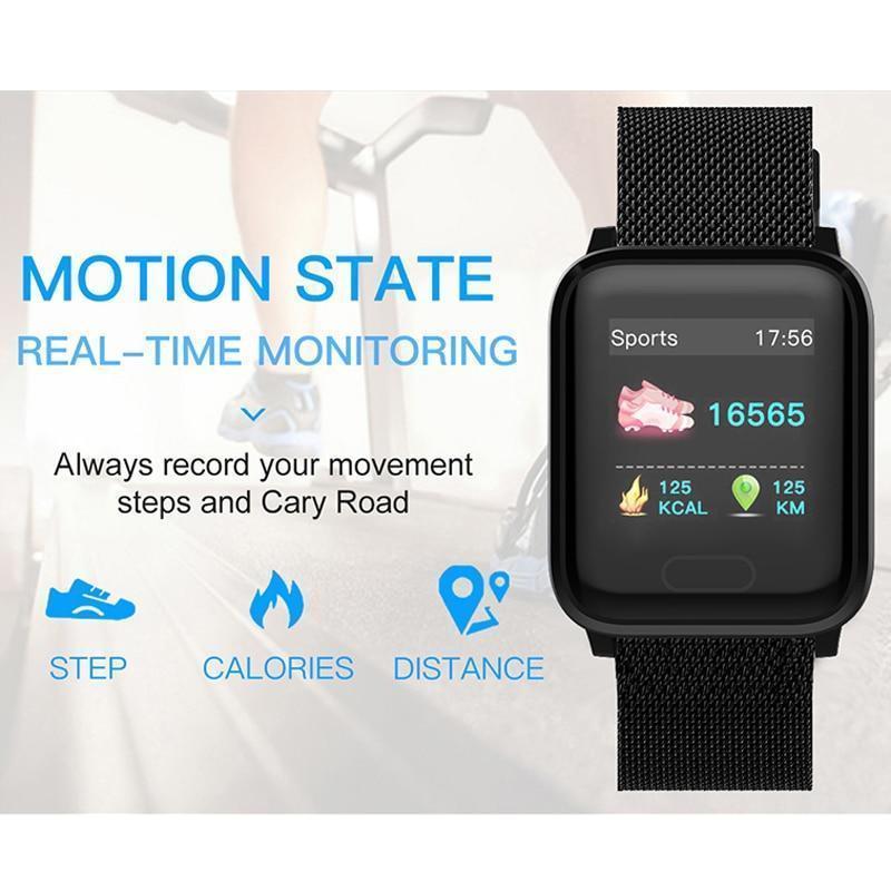 New IP67 Waterproof Smart Watch Heart Rate Blood Pressure Oxygen Sleep Smart Bracelet Fitness Tracker For iOS Android - RAPBLUE