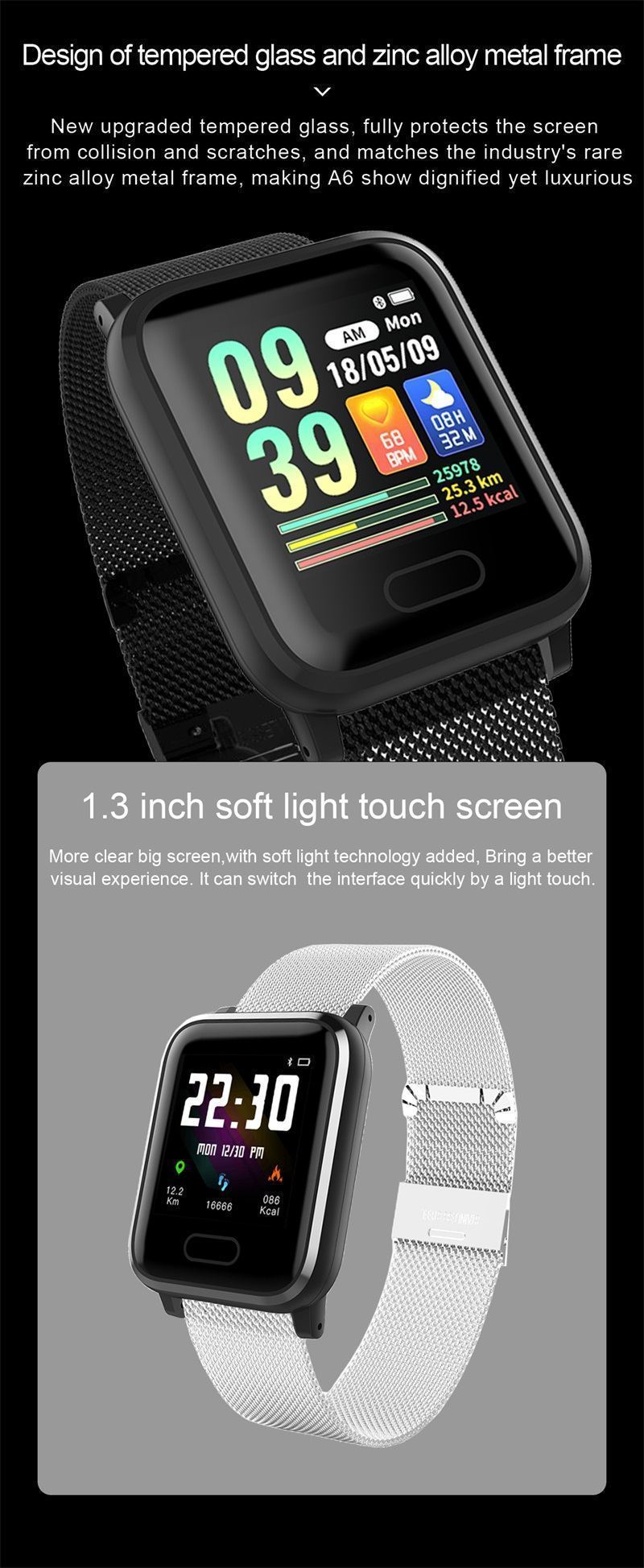 New IP67 Waterproof Smart Watch Heart Rate Blood Pressure Oxygen Sleep Smart Bracelet Fitness Tracker For iOS Android - RAPBLUE