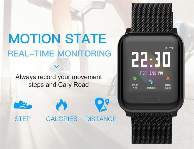 New IP67 Waterproof Smart Watch Heart Rate Blood Pressure Oxygen Sleep Smart Bracelet Fitness Tracker For iOS Android - RAPBLUE