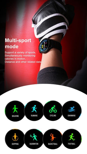 New IP68 Waterproof Smart Watch Heart Rate Blood Pressure Monitor Sport Activity Sleep Tracker For iPhone Android - RAPBLUE