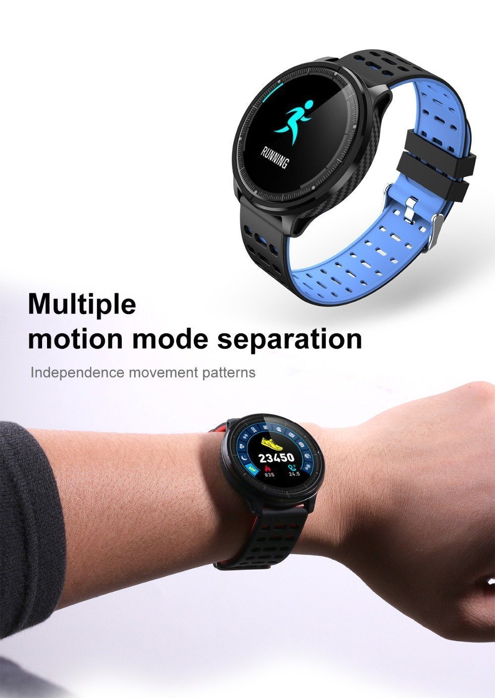 New IP68 Waterproof Smart Watch Heart Rate Blood Pressure Monitor Sport Activity Sleep Tracker For iPhone Android - RAPBLUE