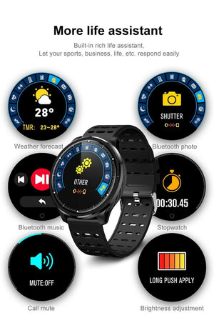 New IP68 Waterproof Smart Watch Heart Rate Blood Pressure Monitor Sport Activity Sleep Tracker For iPhone Android - RAPBLUE