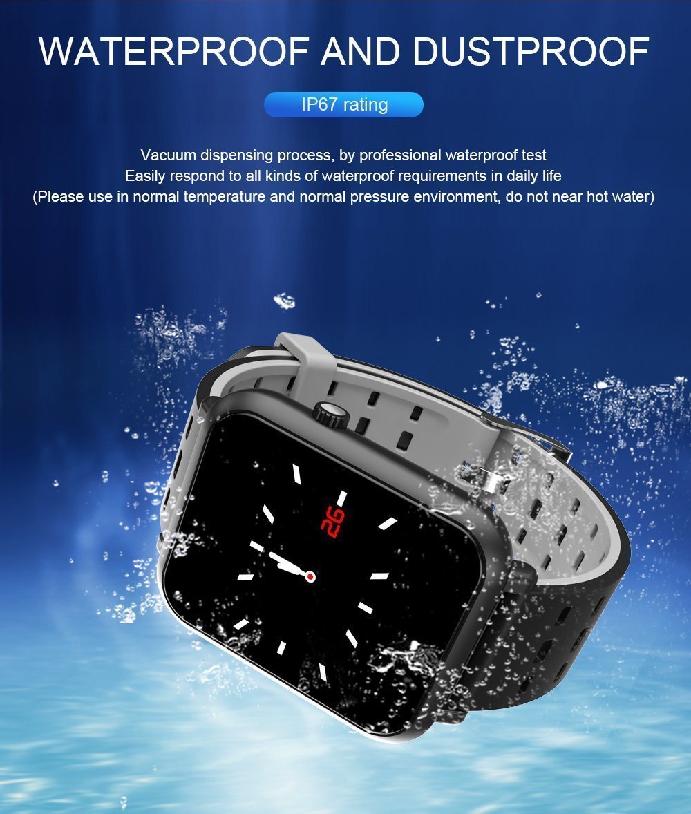 Heart Rate Monitor Smart Watch Waterproof Bluetooth Touch Screen Smart Watch - RAPBLUE