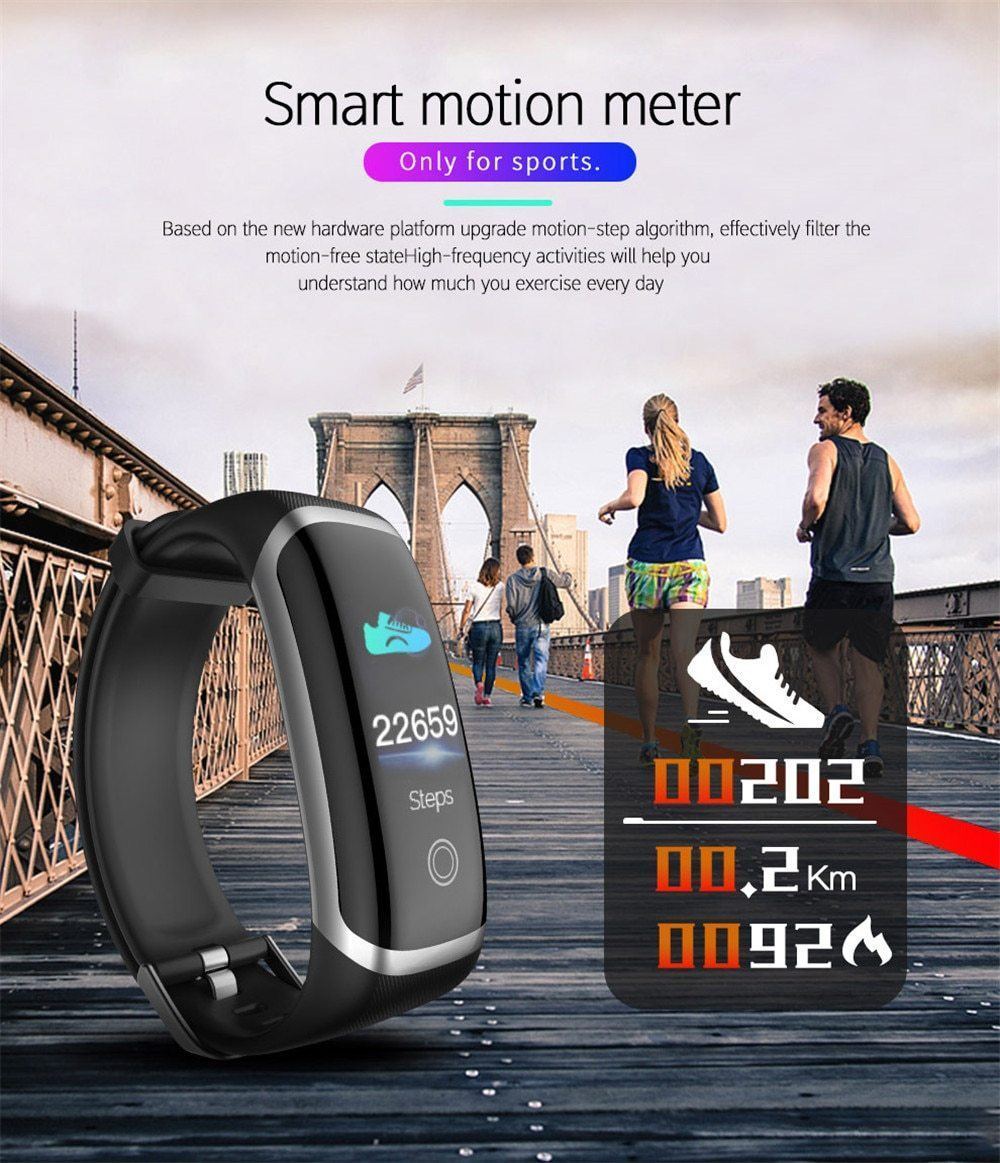 Dynamic Fitness Tracker Smart Watch Heart Rate & Blood Pressure monitor Smart Bracelet For iPhone Android - RAPBLUE