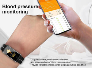 New Fitness Bracelet IP68 Waterproof Heart Rate Blood Pressure Monitoring Fitness Tracker Watch For Android iOS - RAPBLUE