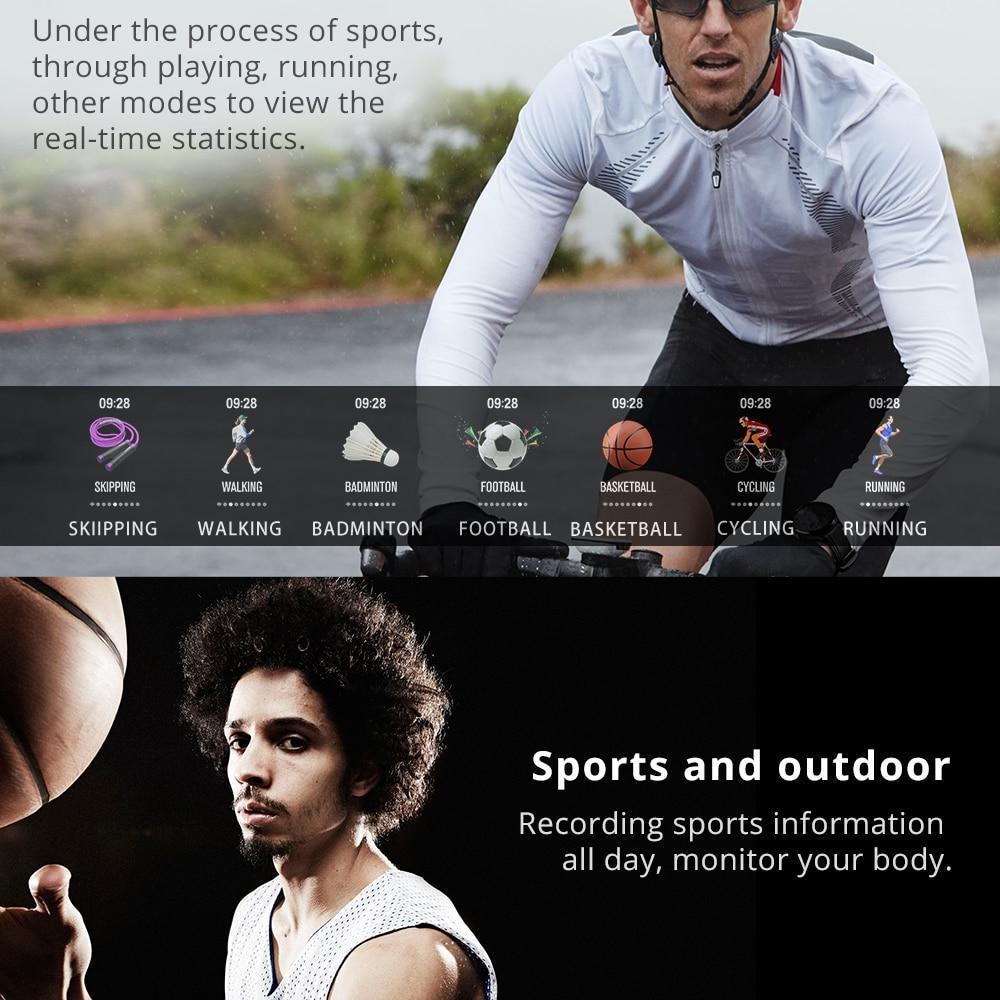 New Splash-Proof Toughened glass Smart Band Fashion Fitness Tracker Blood Oxygen Smartwatch For Men Women - RAPBLUE