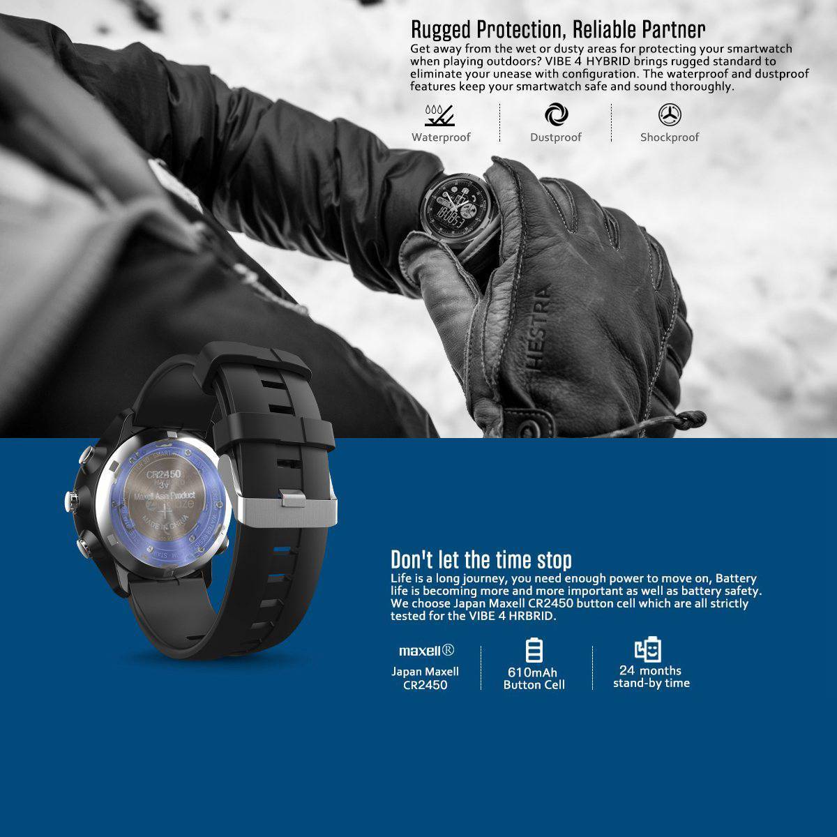 New Rugged Outdoor Smartwatch 50M Waterproof 33-month Standby Time 24H All-Weather Monitoring Smart Watch For iPhone Android - RAPBLUE