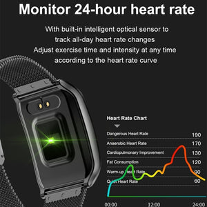 Curved Screen Waterproof Smart Watch With Heart Rate Monitoring And Blood Pressure - RAPBLUE