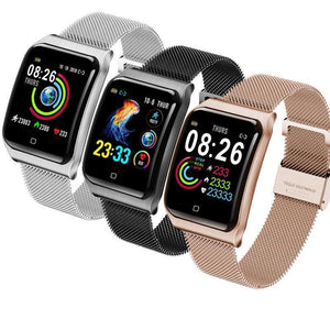 Curved Screen Waterproof Smart Watch With Heart Rate Monitoring And Blood Pressure - RAPBLUE