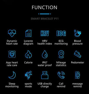 Blood Pressure Smart Band Heart Rate Smart Bracelet Activity Fitness Tracker Watch For iPhone Android - RAPBLUE