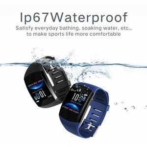 Touchscreen Smart Wristband Heart Rate Blood Pressure Pedometer Waterproof Fitness Tracker For Android iPhone - RAPBLUE