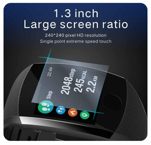 Touchscreen Smart Wristband Heart Rate Blood Pressure Pedometer Waterproof Fitness Tracker For Android iPhone - RAPBLUE