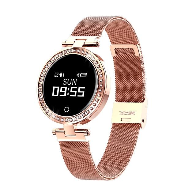 New IP68 Waterproof Heart Rate Blood Pressure Monitor Pedometer Calorie Smartwatch For Women Ladies - RAPBLUE