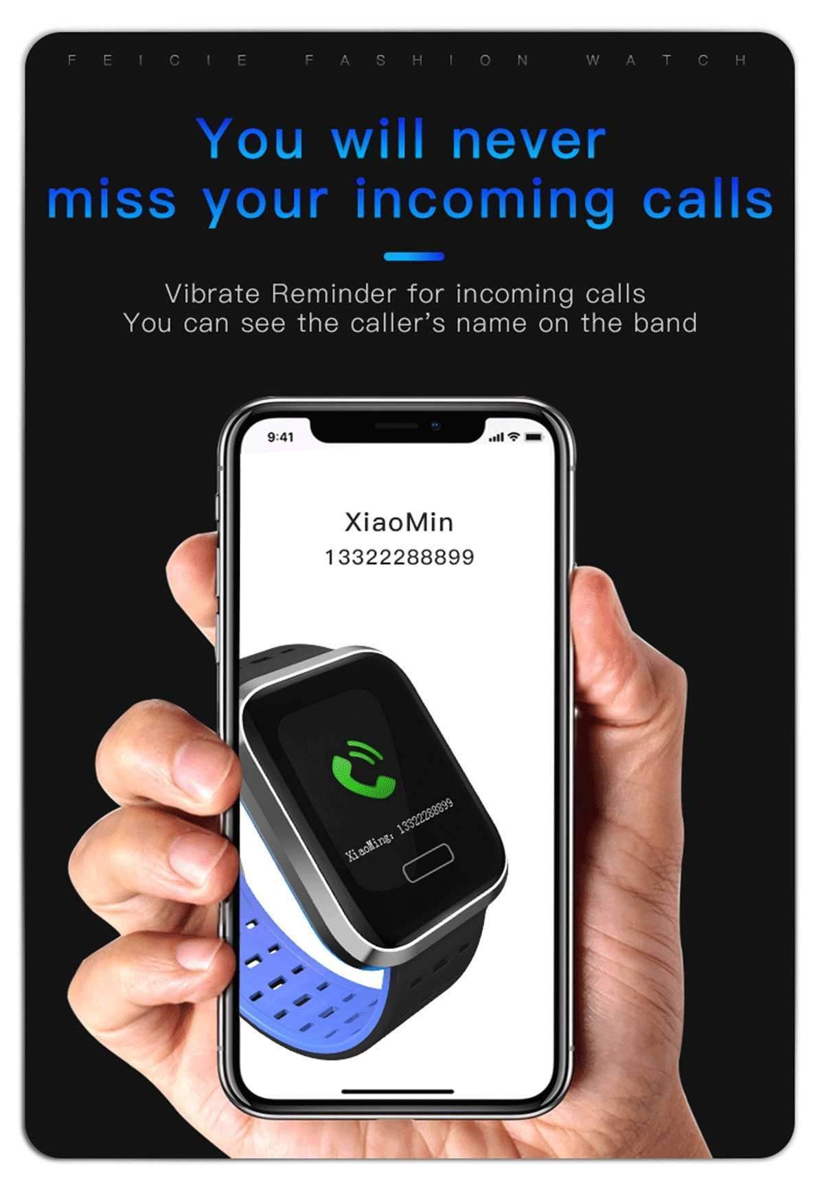 New Multi-Sport Heart Rate Blood Pressure Blood Oxygen Monitor Fitness Sport Smartwatch For Men Women - RAPBLUE