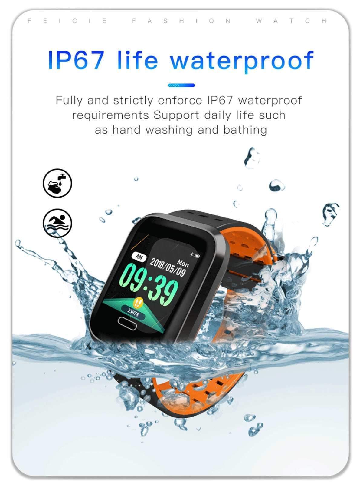 New Multi-Sport Heart Rate Blood Pressure Blood Oxygen Monitor Fitness Sport Smartwatch For Men Women - RAPBLUE