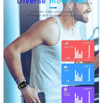 New Multi-Sport Heart Rate Blood Pressure Blood Oxygen Monitor Fitness Sport Smartwatch For Men Women - RAPBLUE