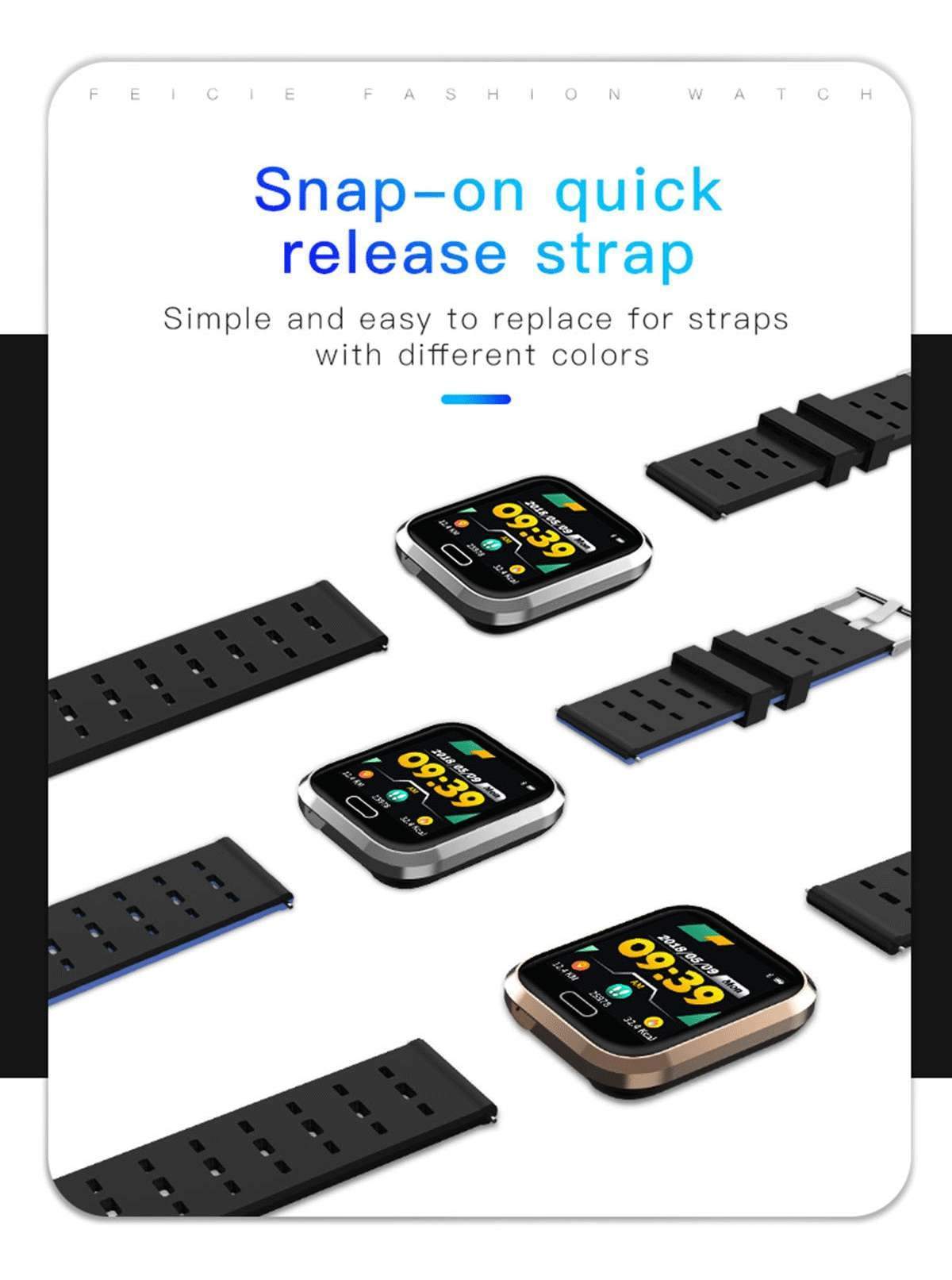 New Multi-Sport Heart Rate Blood Pressure Blood Oxygen Monitor Fitness Sport Smartwatch For Men Women - RAPBLUE