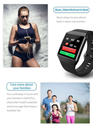 GPS Sport Heart Rate Blood Pressure Oxygen Monitor Smartwatch - RAPBLUE