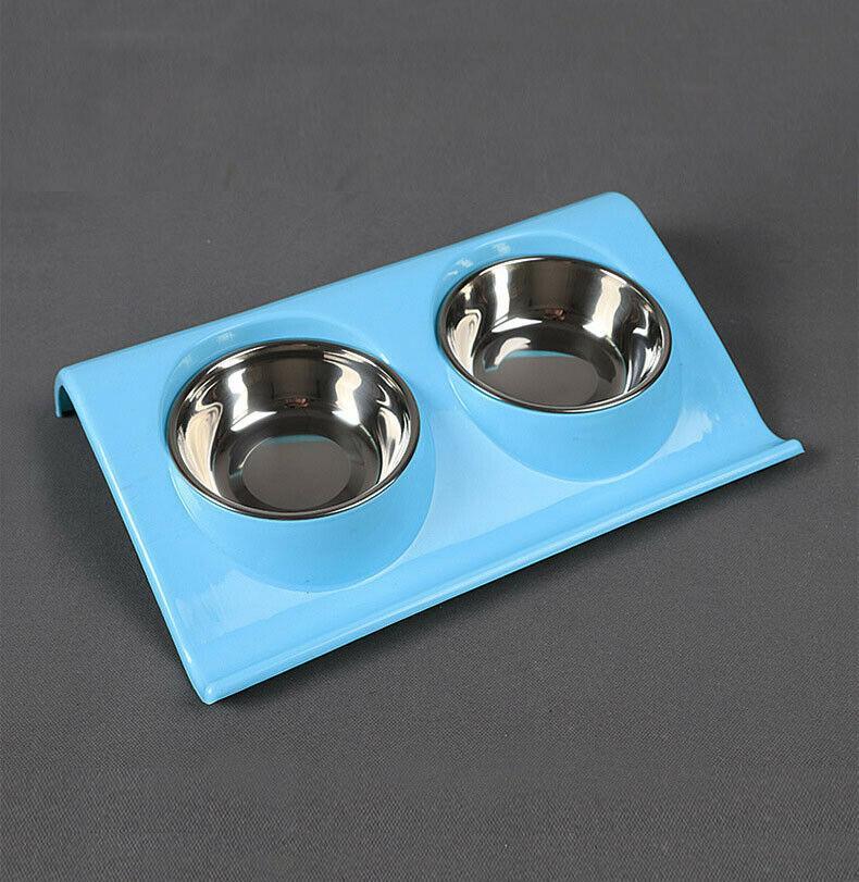 Double Raised Pet Feeding Bowls - RAPBLUE