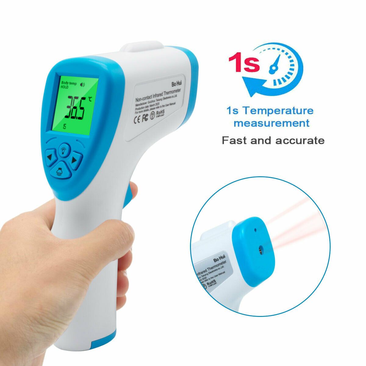 IR Infrared Digital Forehead Thermometer - RAPBLUE