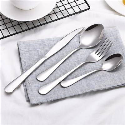 4 Pcs Beautiful Dinnerware Set - Stainless Steel Cutlery Silverware Tableware - RAPBLUE