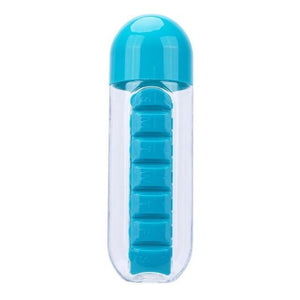 2 in 1 Pill Daily Box Organizer With Water Bottle - RAPBLUE